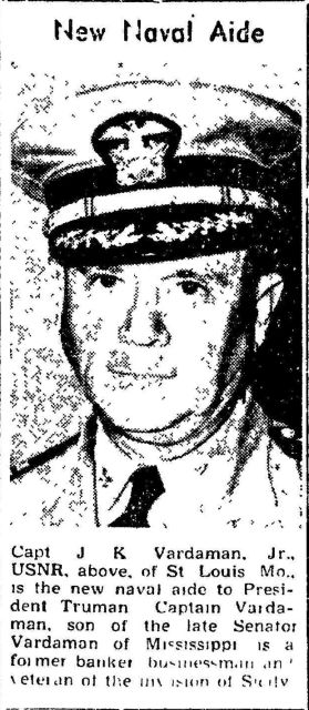 Captain James K Vardaman Jr. US Navy 1893